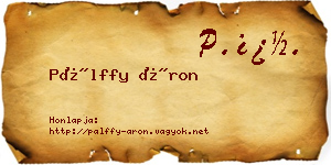 Pálffy Áron névjegykártya